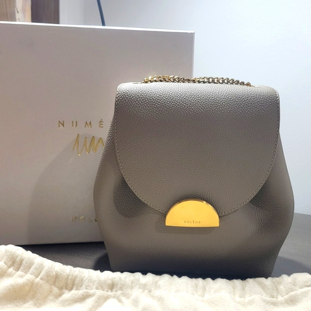 Polene numero Un number one mini gray bag